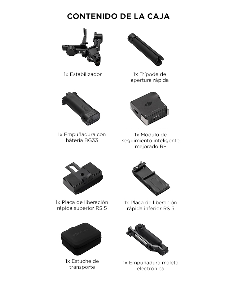 Estabilizador DJI RS 5 Combo Profesional 3 Ejes Carga 3 kg Seguimiento Inteligente Autonomia 14 Horas Pantalla Tactil - Imagen 7