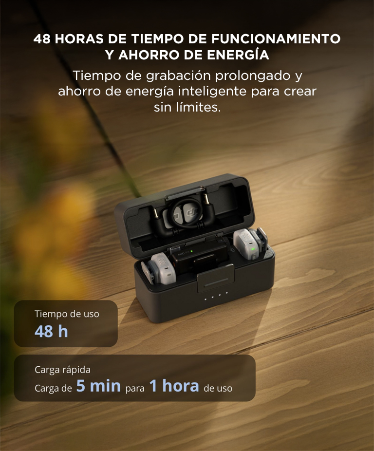 Microfono Inalambrico DJI Mic Mini 2 Dual 2 Transmisores 1 Receptor Estuche De Carga Bluetooth 53 Hasta 115 Horas - Imagen 5