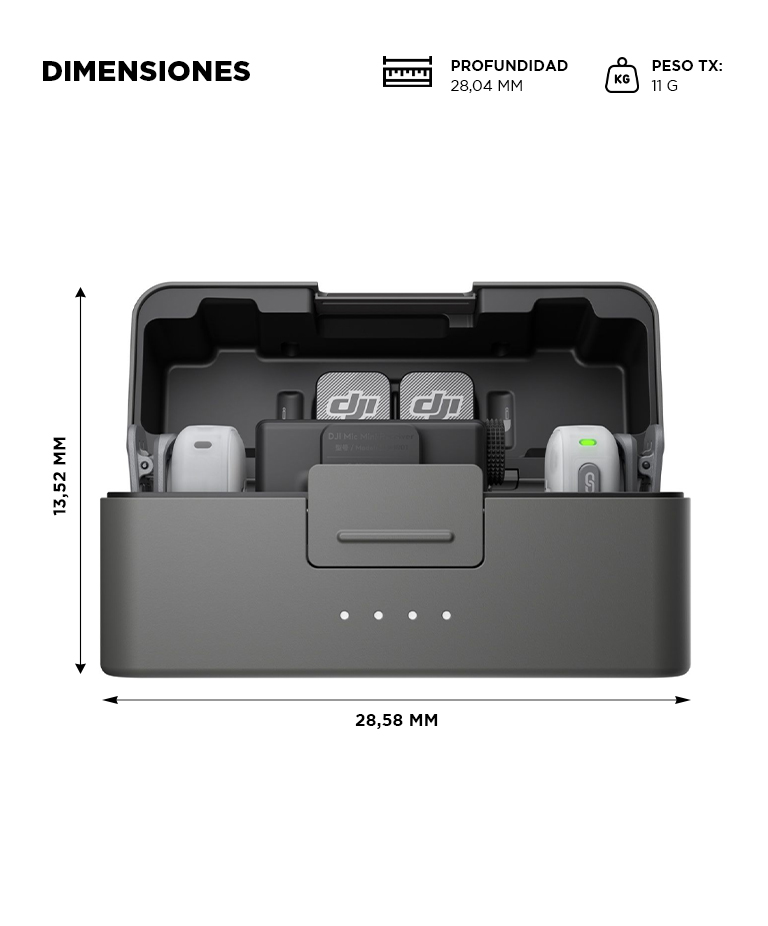Microfono Inalambrico DJI Mic Mini 2 Dual 2 Transmisores 1 Receptor Estuche De Carga Bluetooth 53 Hasta 115 Horas - Imagen 6