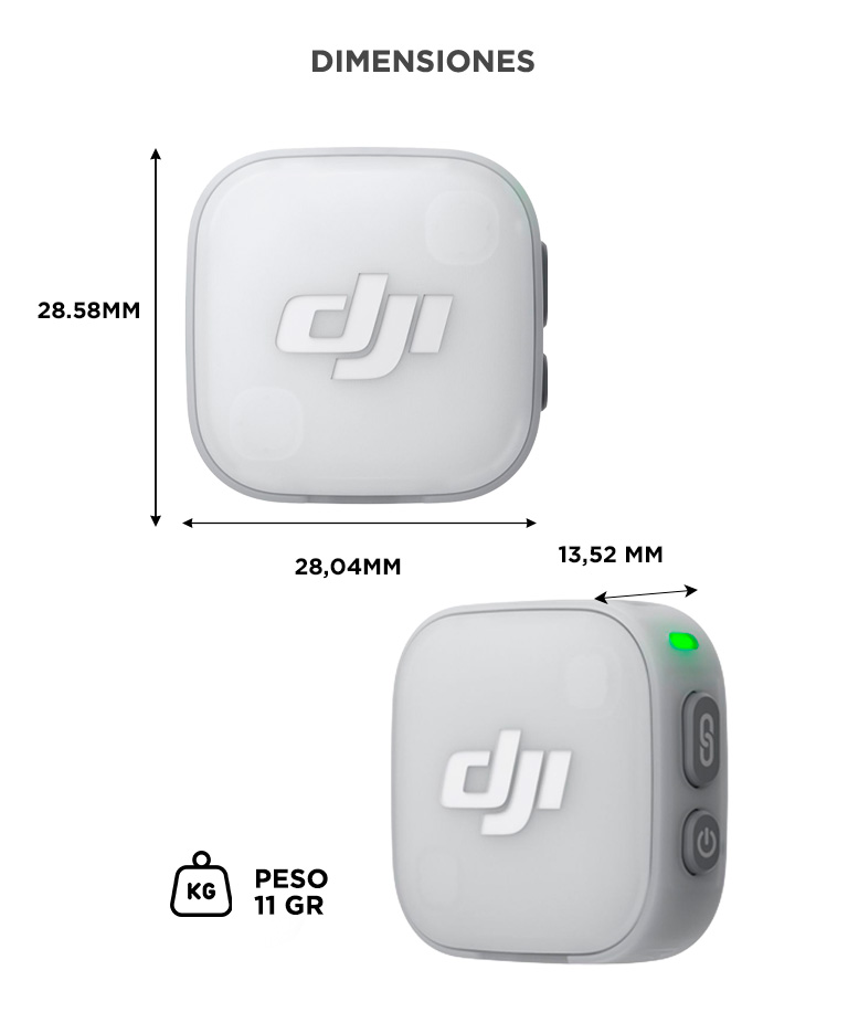 Microfono Inalambrico DJI Mic Mini 2 Transmisor Bluetooth 53 Autonomia 115 Horas Bateria 114mAh Ultraliviano 11g - Imagen 6