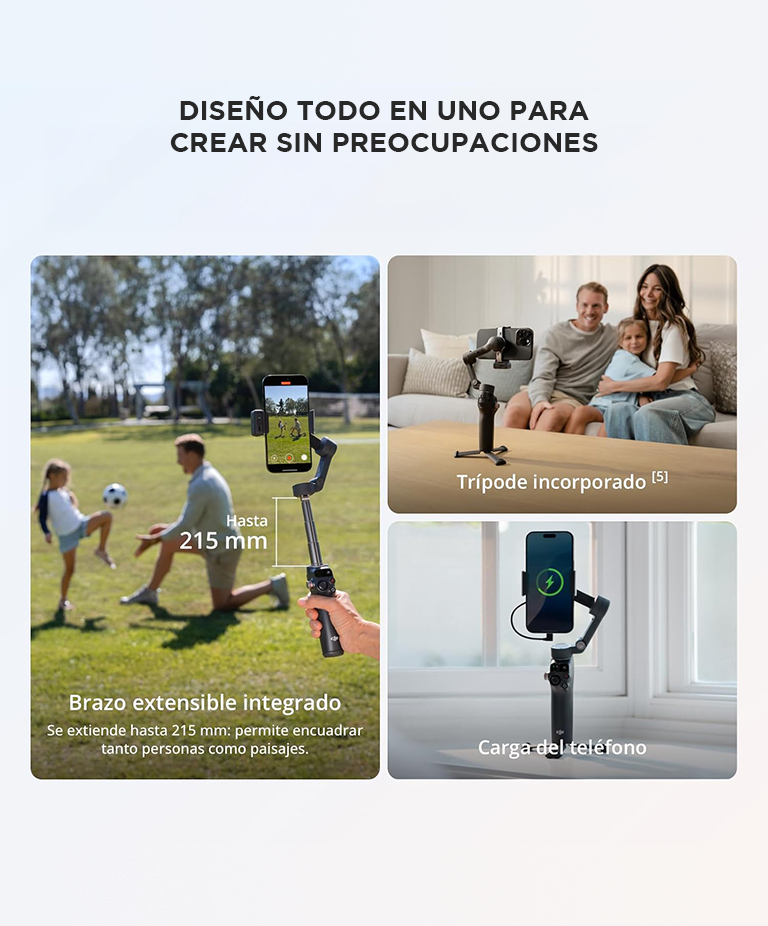 Estabilizador DJI Osmo Mobile 8 Bluetooth 5.3 Varilla De Extension Integrada Tripode Incorporado - Imagen 4