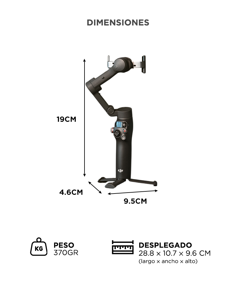 Estabilizador DJI Osmo Mobile 8 Bluetooth 5.3 Varilla De Extension Integrada Tripode Incorporado - Imagen 6