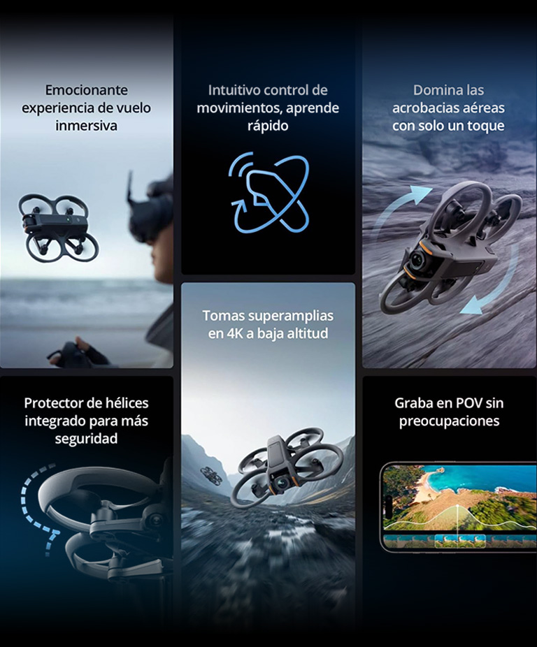 DJI Avata 2 (Solo el dron), FPV con cámara 4K, Vuelo Inmersivo, Protector de Hélices Integrado, Sencillo Flip/Roll, Campo de Visión Superamplio de 155° - Imagen 5