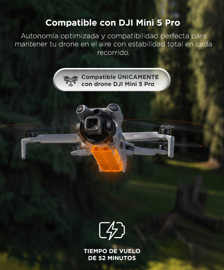 Batería De Vuelo Inteligente Plus DJI Mini 5 Pro (52 Minutos De Vuelo) - Imagen 3