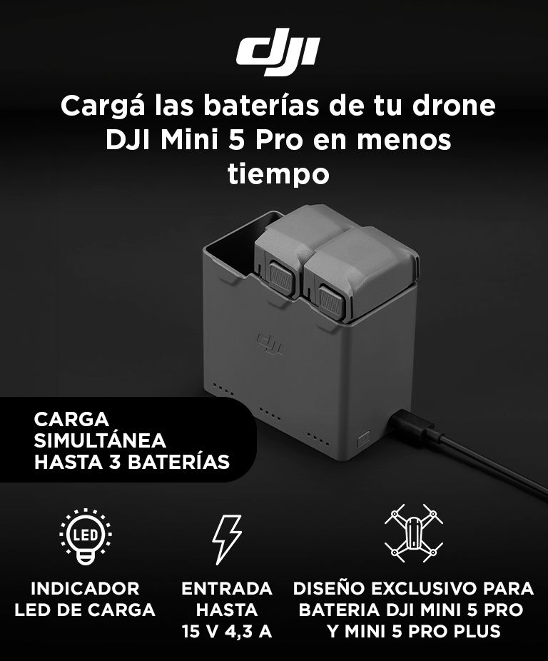 Centro De Carga Bidireccional Baterías De Vuelo Inteligente DJI Mini 5 Pro + Mini 5 Pro Plus - Imagen 2