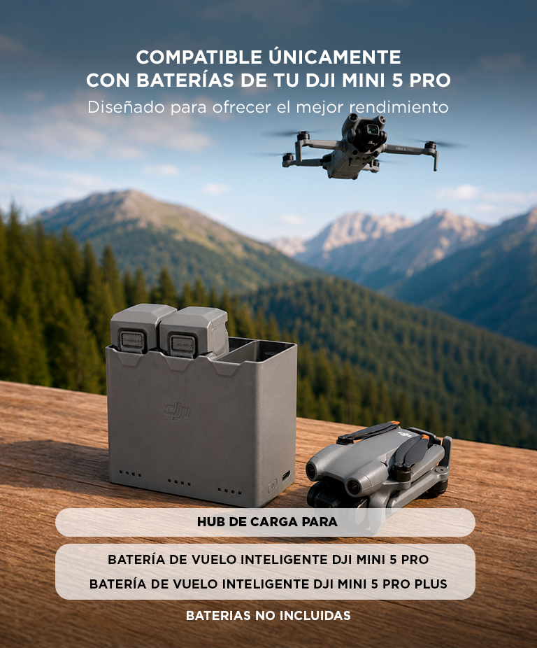 Centro De Carga Bidireccional Baterías De Vuelo Inteligente DJI Mini 5 Pro + Mini 5 Pro Plus - Imagen 4