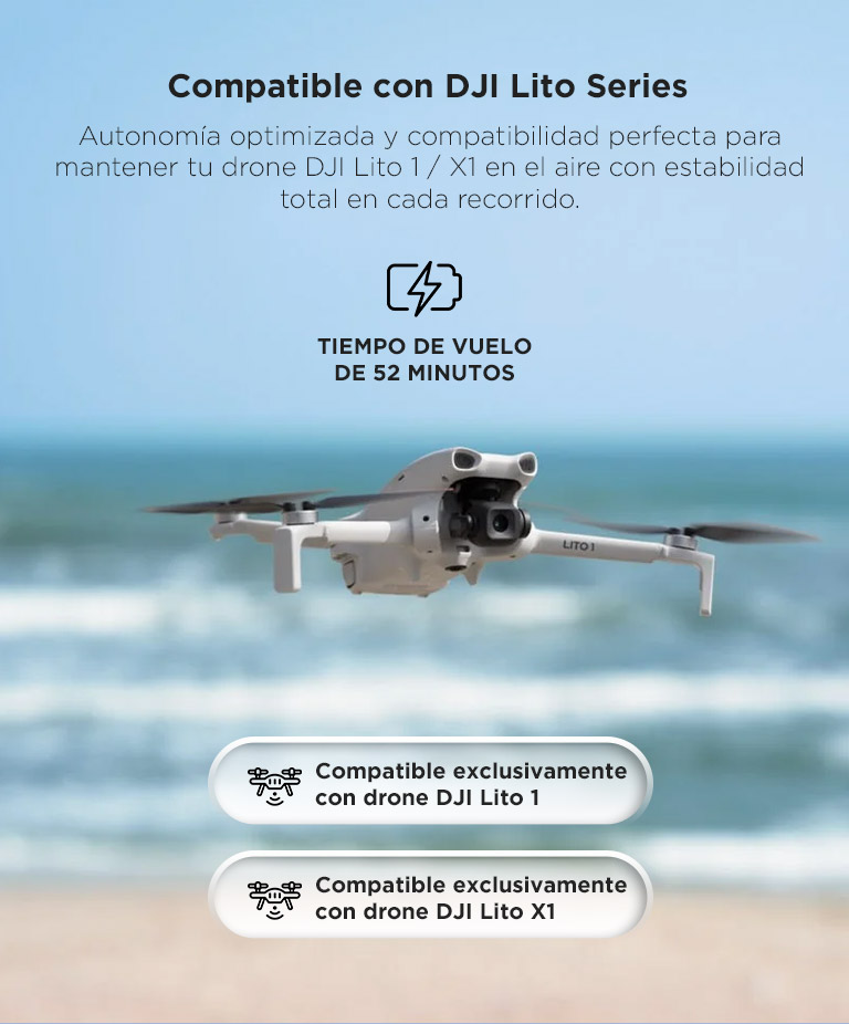 Batería de Vuelo Inteligente Plus DJI Lito Series 52 Minutos De Vuelo Aprox - Imagen 3