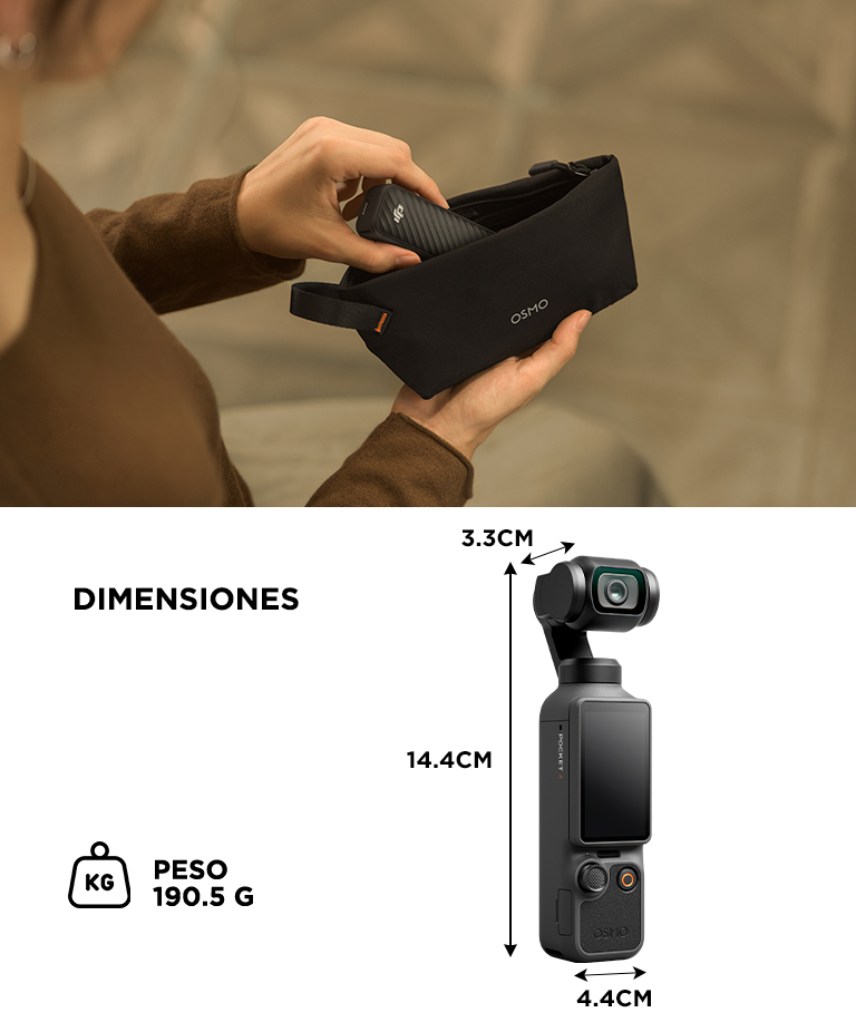 Cámara Osmo Pocket 4 DJI Combo Estándar, Cámara para Videovlogs de Bolsillo, 1" CMOS y 4K/240 fps, Estabilización de 3 Ejes, Zoom 2x, Almacenamiento Interno 107 GB - Imagen 6