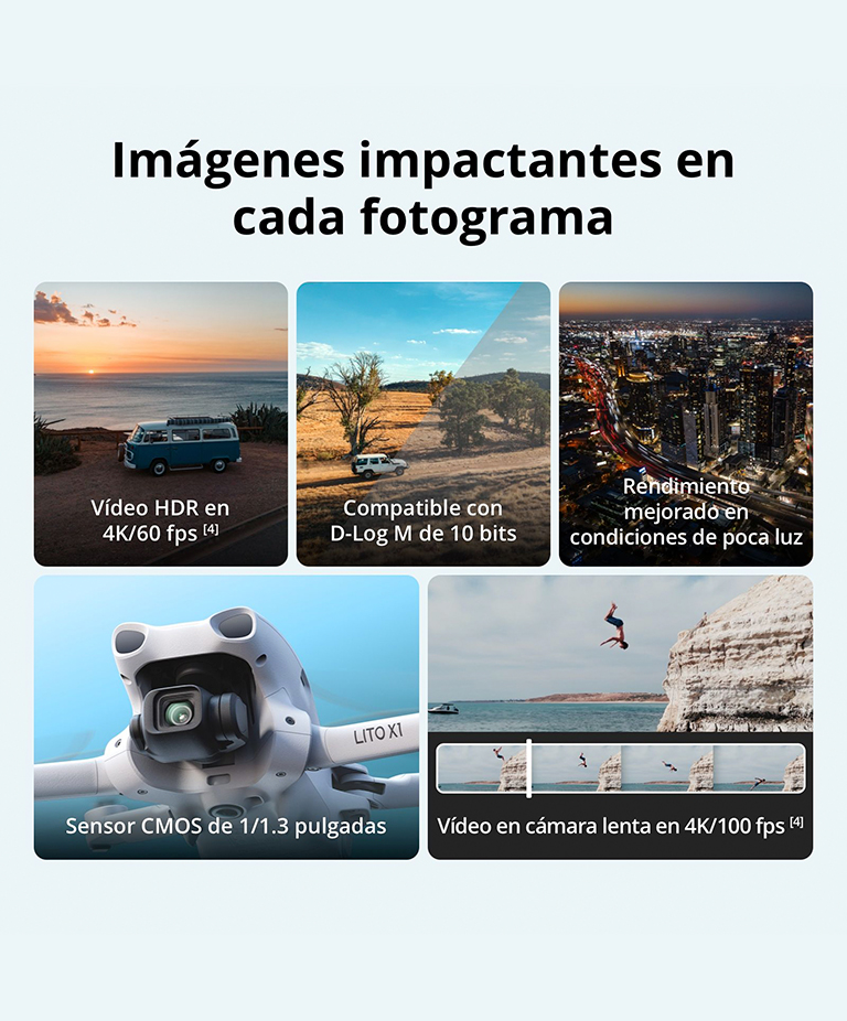 Drone DJI Lito X1 Fly More Combo (Control Remoto DJI RC-N3), Cámara 4K, Detección De Obstáculos, ActiveTrack, Sensor De 1/1.3 Pulgadas, 3 Baterías - Imagen 4