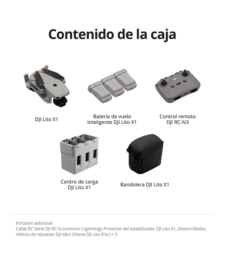 Drone DJI Lito X1 Fly More Combo (Control Remoto DJI RC-N3), Cámara 4K, Detección De Obstáculos, ActiveTrack, Sensor De 1/1.3 Pulgadas, 3 Baterías - Imagen 7