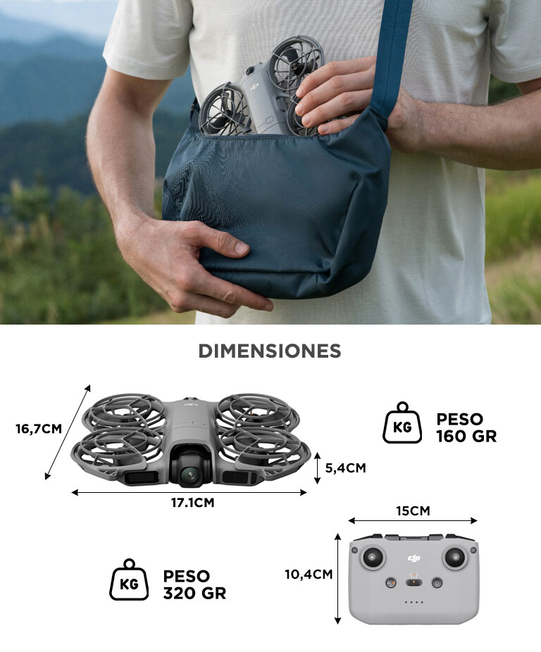 Drone DJI Neo 2 Control Remoto RC-N3 Combo Vuela Más 3 Baterías - Imagen 6