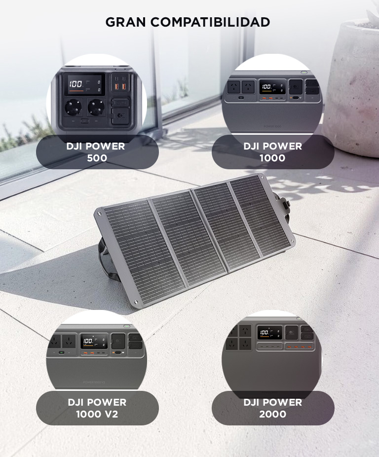 Panel Solar Portatil Zignes 120W DJI IP65 Plegable Compatible DJI Power 500 1000 2000 Energia Solar - Imagen 3
