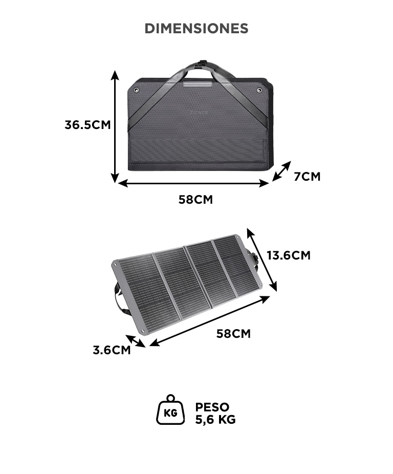 Panel Solar Portatil Zignes 120W DJI IP65 Plegable Compatible DJI Power 500 1000 2000 Energia Solar - Imagen 5